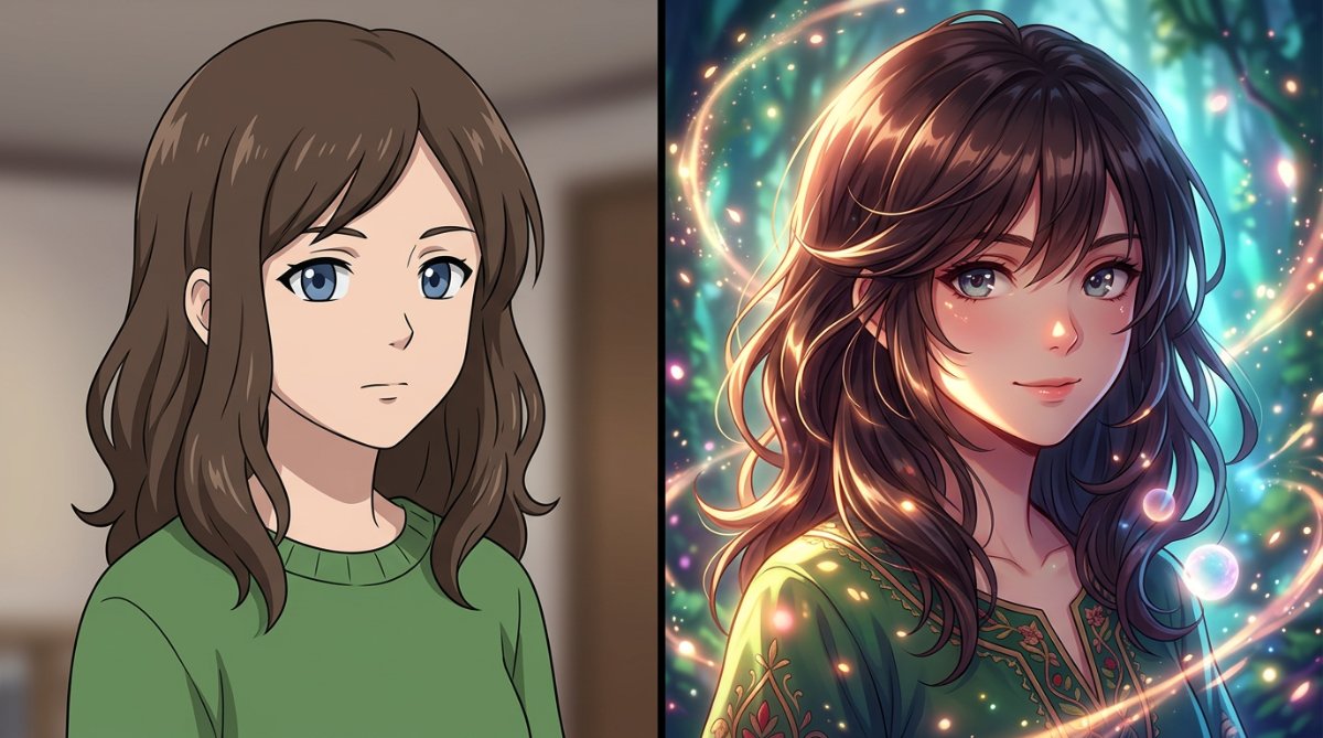 기존 모델과 Tsubaki.2 모델의 일러스트 퀄리티와 조명 묘사 비교 이미지